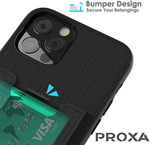 מארז כרטיסי Proxa Slim מיועד לאייפון 12/iPhone 12 Pro -ארנק ארנק עם חריץ מחזיק כרטיסים- [מגן/גירוד] -תואם עם Apple